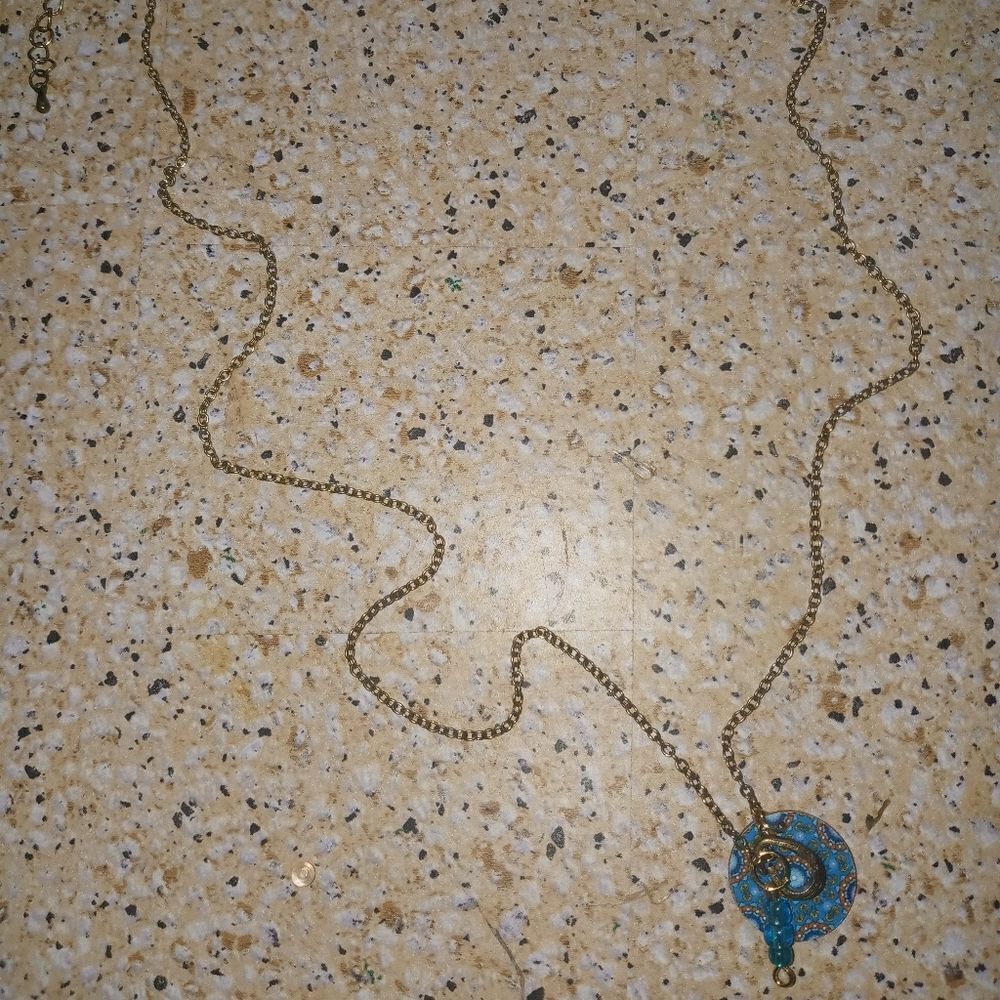 Long Rustic blue charm add on necklace - Picture 8 of 8